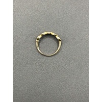 Ladies 9ct Yellow Gold Twist Pattern Diamond Ring