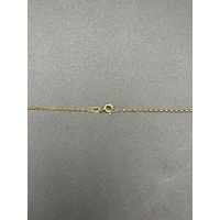 Ladies 9ct Yellow Gold Belcher Link Chain & Circle Pendant 
