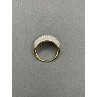 Ladies 9ct Yellow Gold Diamond Cluster Ring