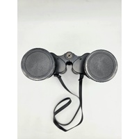 Birnie 10x50 Vintage Binoculars Coated Lenses 5° Field Black with Brown Case