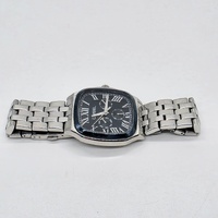 Chisel Mens Quartz Watch Stainless Steel Roman Numeral Black Dial 5829298