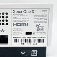Microsoft Xbox One S 500GB Disc Console White 1681 with Controller and Cables