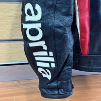 Aprilia Racing Italia Men's Leather Motorcycle Riding Jacket Black Red XL