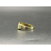 Mens 9ct Yellow Gold Diamond Signet Ring
