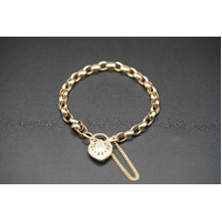 Ladies 9ct Yellow Gold Oval Belcher Link Bracelet