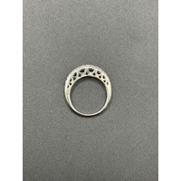Ladies 18ct White Gold Diamond Cluster Dome Ring
