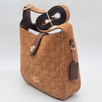 Coach Hadley Mini Crossbody Bag Signature Suede Leather CCE16 Caramel Brown