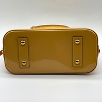 Louis Vuitton Alma BB Monogram Vernis Satchel Bag Beige Yellow with Strap