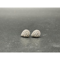 Ladies 9ct Yellow Gold Diamond Cluster Stud Earrings