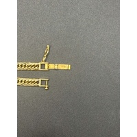 Unisex 18ct Yellow Gold Tight Curb Link Bracelet