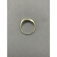 Mens 9ct Yellow Gold Diamond Signet Ring