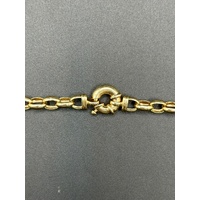 Ladies 9ct Yellow Gold Oval Belcher Link Necklace
