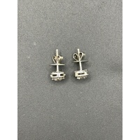 Ladies 18ct White Gold Diamond Stud Earrings