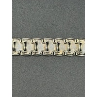 Unisex 14ct White Gold Diamond Fancy Link Bracelet