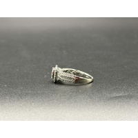 Ladies 10ct White Gold Diamond Cluster Halo Ring
