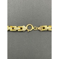 Mens 15ct Yellow Gold Fancy Link Necklace