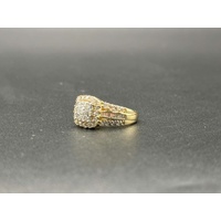 Ladies 14ct Yellow Gold Diamond Cluster Ring