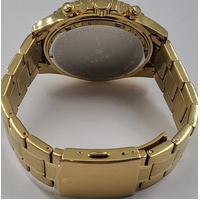 Chisel Men's Gold Tone Chronograph Watch 100M Black Dial Stainless Steel 