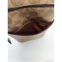 Coach CET69 C2654 Tristan Crossbody Bag 14 Signature Canvas Brown Dust Bag COA