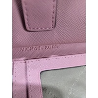 Michael Kors Jet Set Large Pink Leather Double Zip Phone Wallet Wristlet