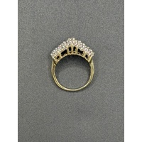 Ladies 9ct Yellow Gold Diamond Cluster Ring