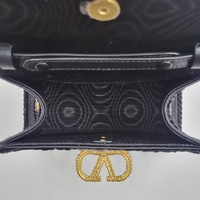 Authentic Valentino Garavani VSLING Mini Black Sequin Top Handle Bag Gold Chain