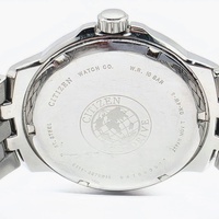 Citizen Eco-Drive E111 White Dial Silver Steel Mens Watch Date WR100