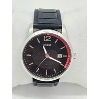 GUESS Perry W0991G1 Mens Watch Black Dial Rubber Strap Quartz 42mm