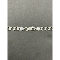 Unisex 925 Sterling Silver Square Curb Link Necklace