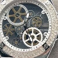 Guess Big Reveal GW0323G1 Mens Silver Stainless Steel Skeleton Watch