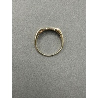 Mens 9ct Yellow Gold Diamond Signet Ring
