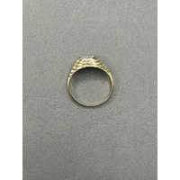 Mens 9ct Yellow Gold Diamond Signet Ring