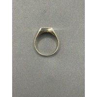 Mens 9ct Yellow Gold Diamond Signet Ring