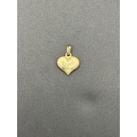 Ladies 9ct Yellow Gold Heart Pendant