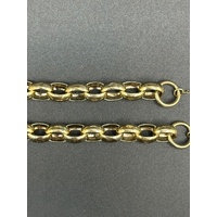 Ladies 9ct Yellow Gold Oval Belcher Link Bracelet