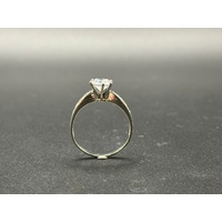 Ladies 14ct White Gold Cubic Zirconia Solitaire Ring