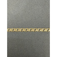Unisex 9ct Yellow Gold Double Curb Link Bracelet