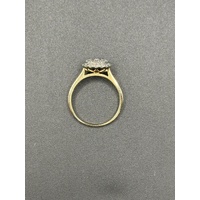 Ladies 14ct Yellow Gold Diamond Cluster Ring