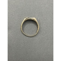 Mens 9ct Yellow Gold Diamond Signet Ring