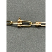 Ladies 17ct Rose Gold Paperclip Link Necklace