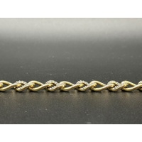 Ladies 9ct Yellow Gold Pavé Link Bracelet