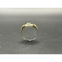 Mens 10ct Yellow Gold Diamond & Black Onyx Initial “A” Ring