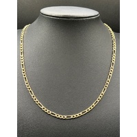 Unisex 10ct Yellow Gold Figaro Link Necklace