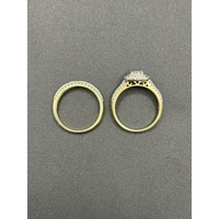 Ladies 9ct Yellow Gold Diamond Bridal Ring Set