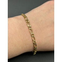 Unisex 9ct Yellow Gold Figaro Link Bracelet
