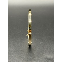 Ladies 18ct Yellow Gold Oval Hinged Bangle Bracelet 