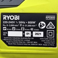 Ryobi RPD800 800W 13mm Compact Corded Hammer Drill with Carry Case