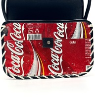 Coca-Cola Handmade Recycled Soda Can Tote Handbag Purse Red Silver