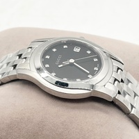 GUCCI 5500M Mens Diamond Date Quartz Watch 38mm Black Dial with Box