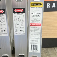 Syneco 0860950 Multifold Aluminium Ladder 2.5m Straight 1.25m Step